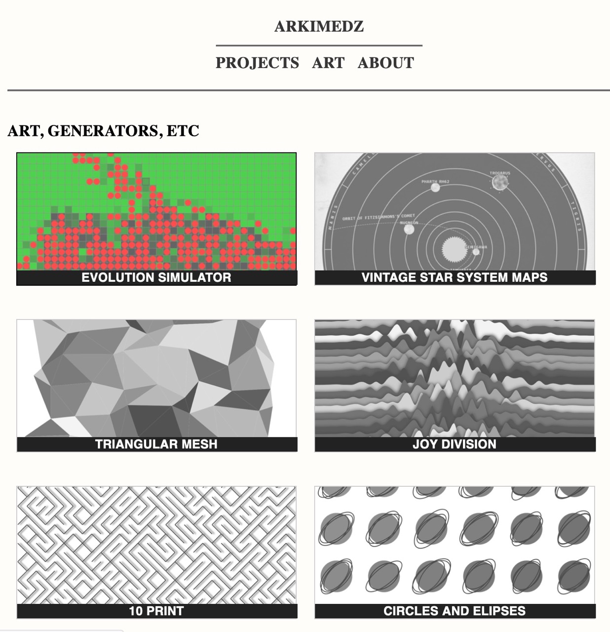 Arkimedz.com Art Page